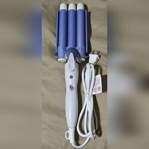 Bliss Triple Barrel Hair Waver - Blue and White